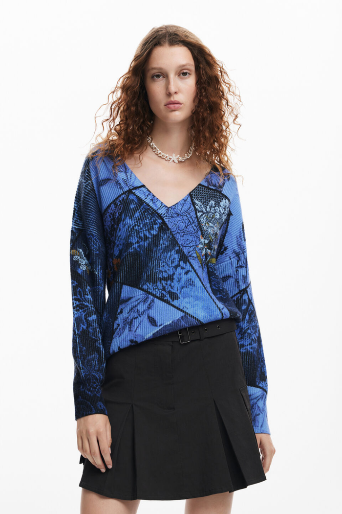 Desigual Arty Print Sweater Marino
