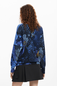 Desigual Arty Print Sweater Marino