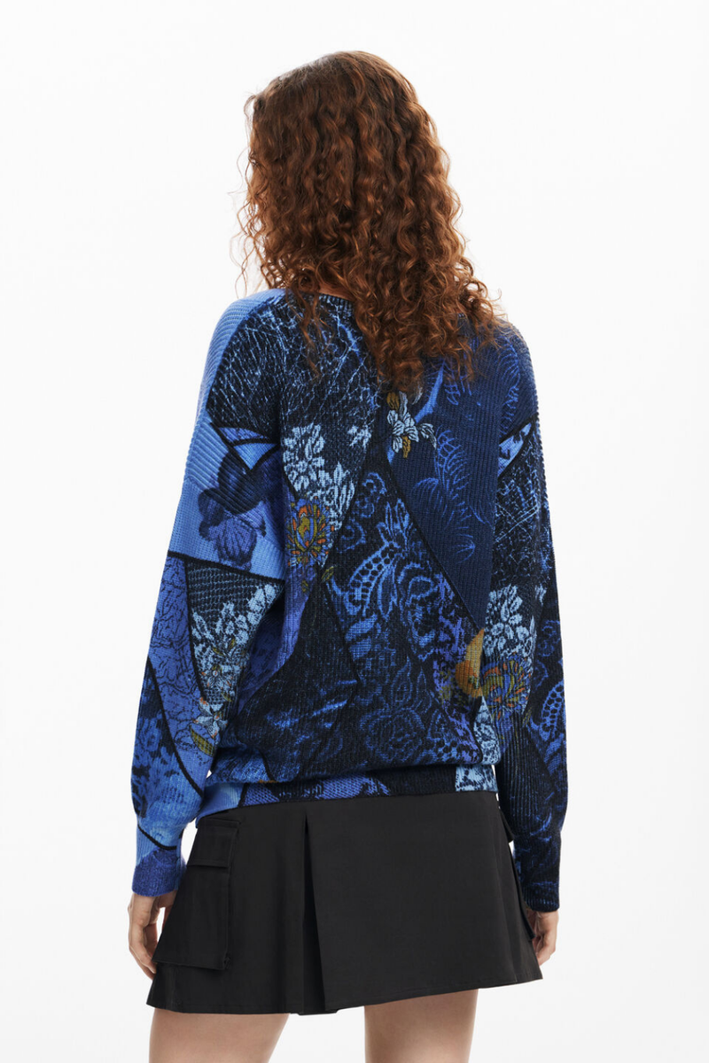 Desigual Arty Print Sweater Marino