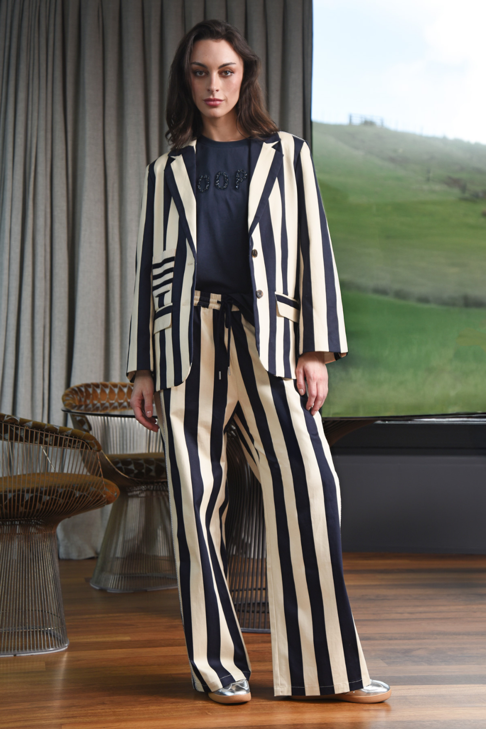 Cooper Back to Track Navy Stripe Pants Pre-Order