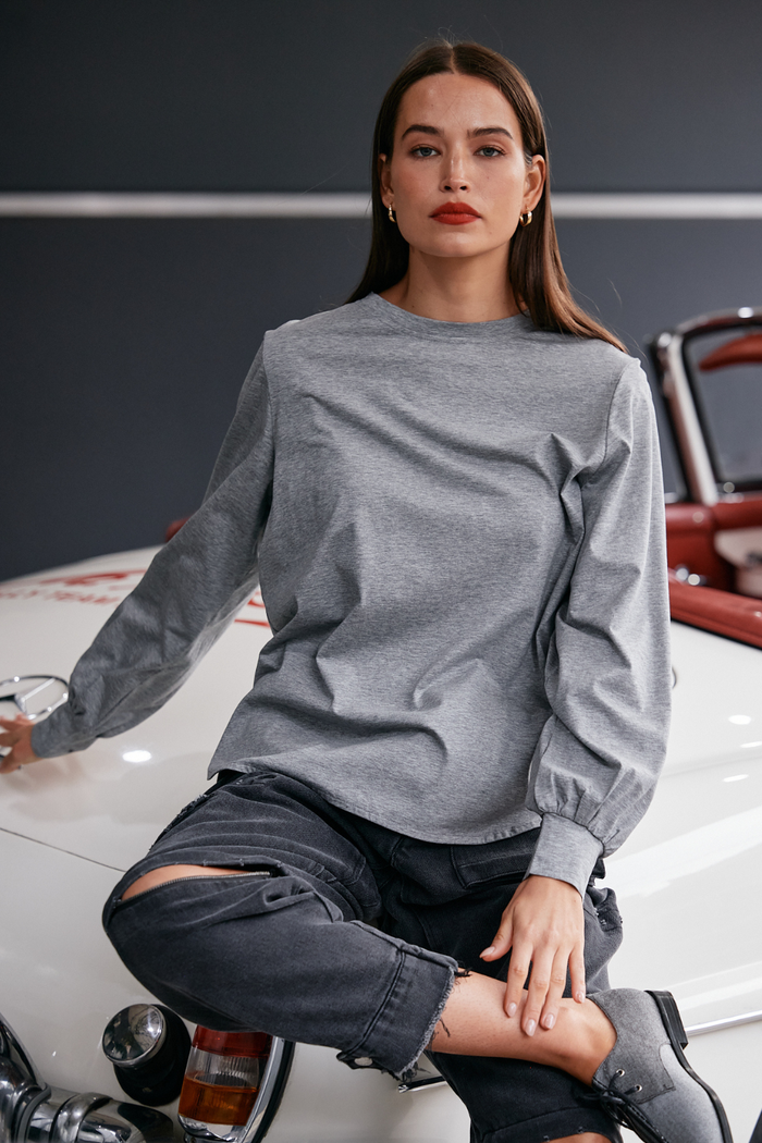 M.A.Dainty Baxter Top Grey Marle