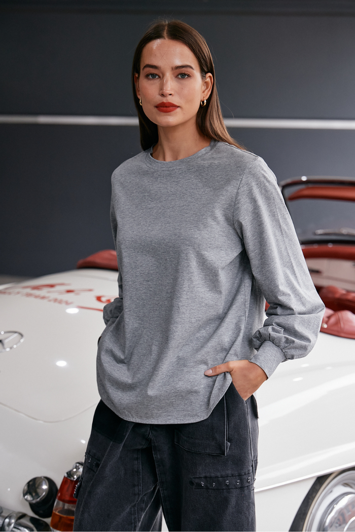 M.A.Dainty Baxter Top Grey Marle