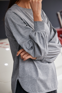 M.A.Dainty Baxter Top Grey Marle