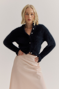 World of Nomads Bella Cashmere Cardigan Black