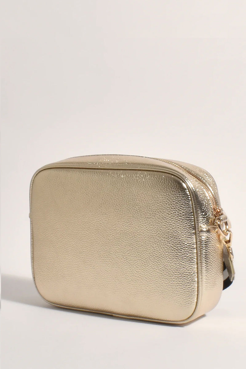 Adorne Bianca Web Pocket Camera Bag Gold/Stripe