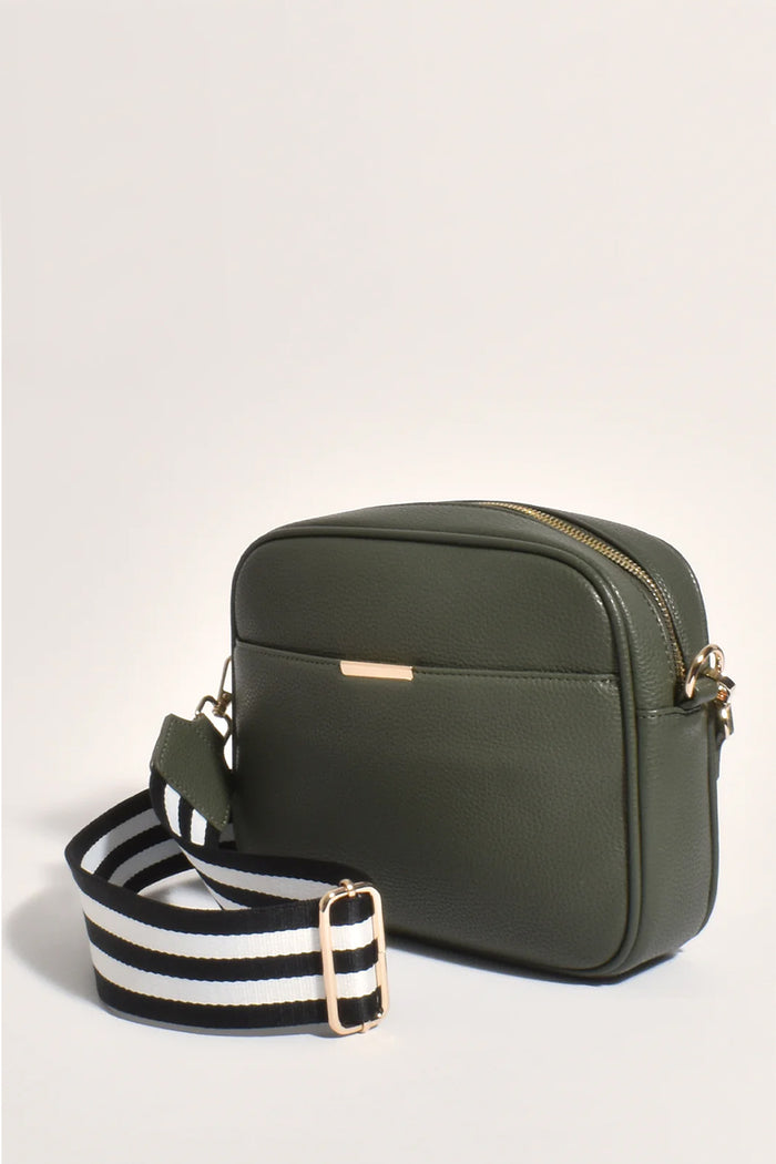 Adorne Bianca Web Pocket Camera Bag Khaki/Stripe