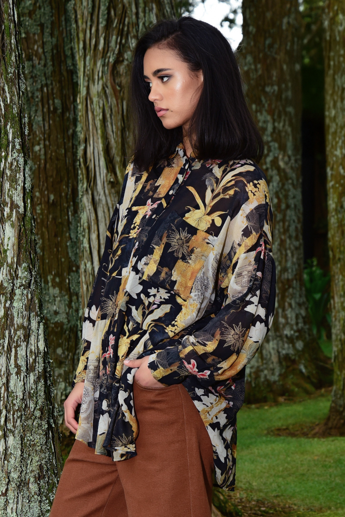 Curate Button Up Buttercup Black Gold Pre-Order