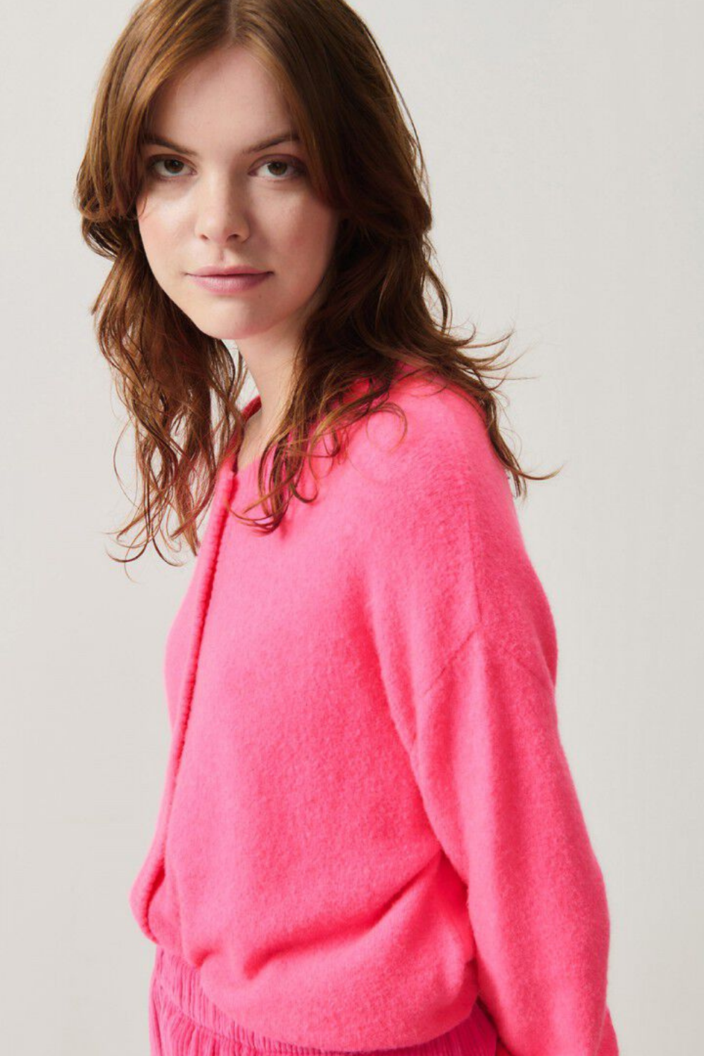 American Vintage Women Cardigan Fluro Pink