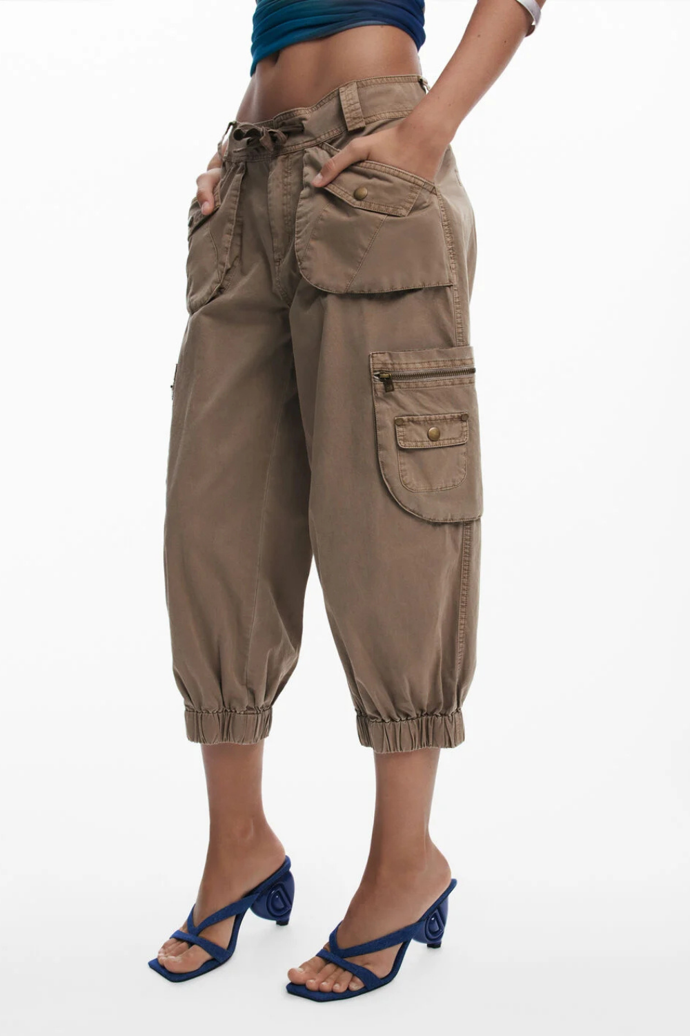 Desigual Cargo Capri Pants