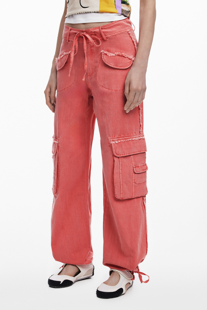 Desigual Cargo Pants Pink