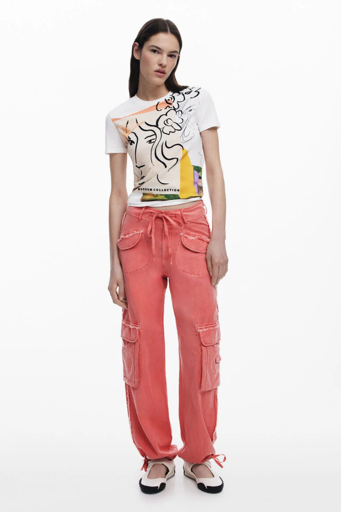 Desigual Cargo Pants Pink