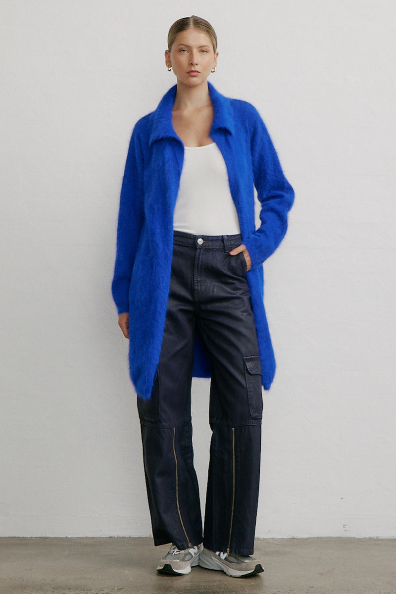 World of Nomads Carla Cashmere Cardigan Cobalt