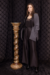 M.A.Dainty Chrisse Cardigan Slate Black Trim
