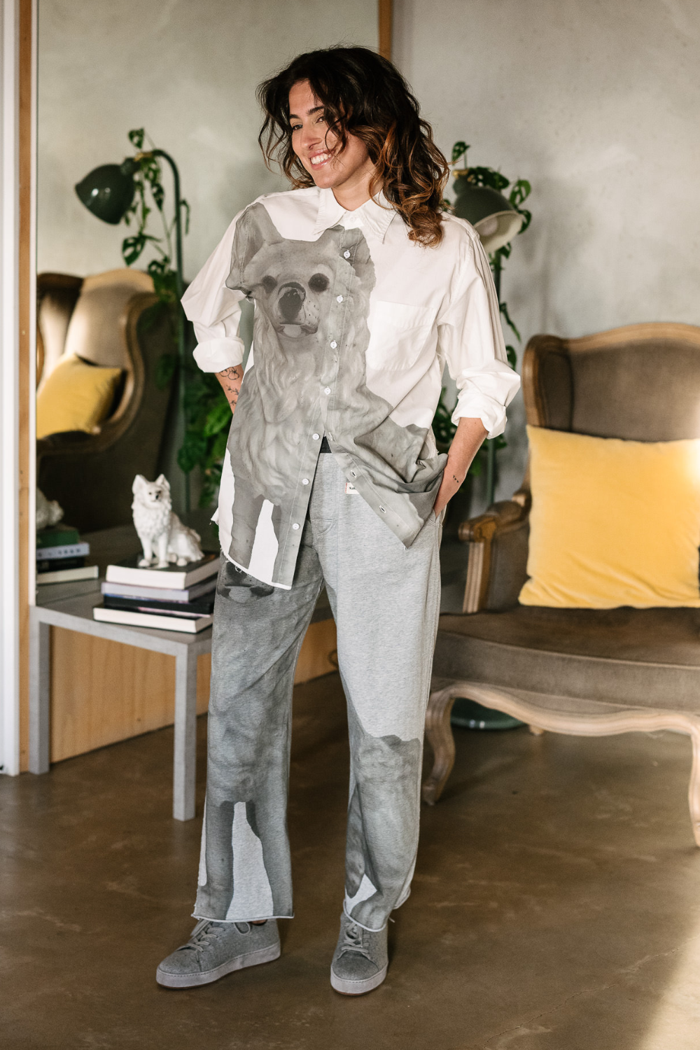 Circular by Maud Alice Dainty Gaude Pants White Dog Pre-Order