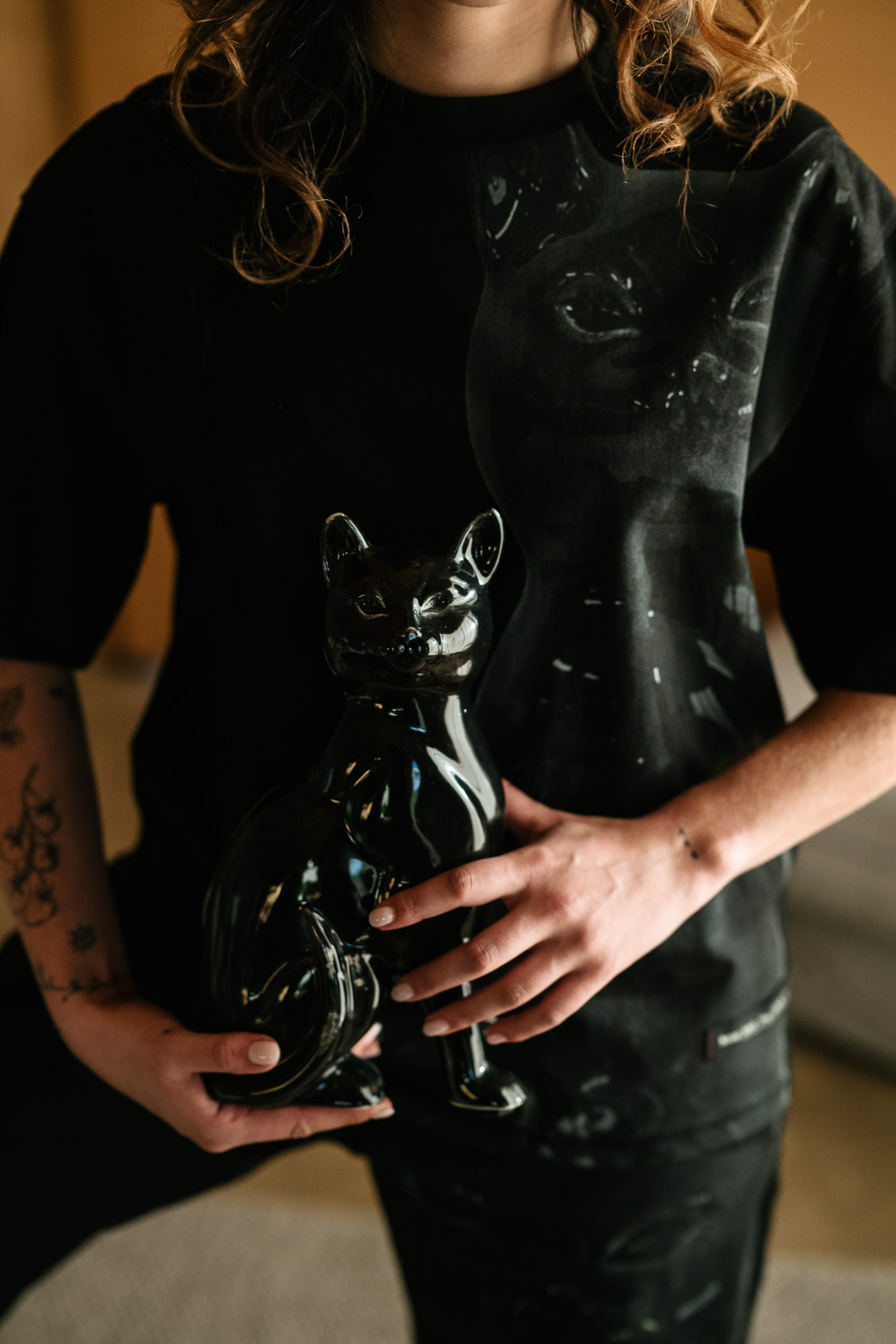 Circular by Maud Alice Dainty Patch T-Shirt Black Cat Black Pre-Order