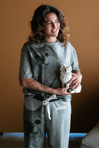 Circular by Maud Alice Dainty Patch T-Shirt White Dog Grey Pre-Order