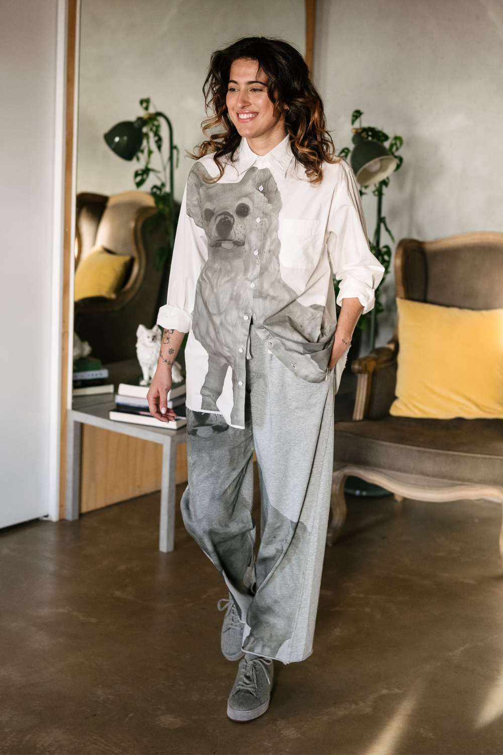 Circular by Maud Alice Dainty Sap Shirt White Dog Pre-Order