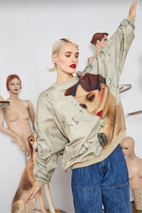 M.A.Dainty Classica Jumper Green Eyes Print