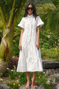 Coop Frillaxed Dress White Pre-Order
