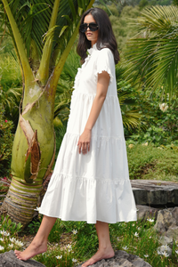 Coop Frillaxed Dress White Pre-Order