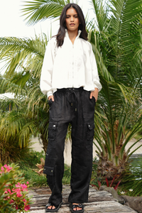 Coop Linen on the Edge Pants Black Pre-Order