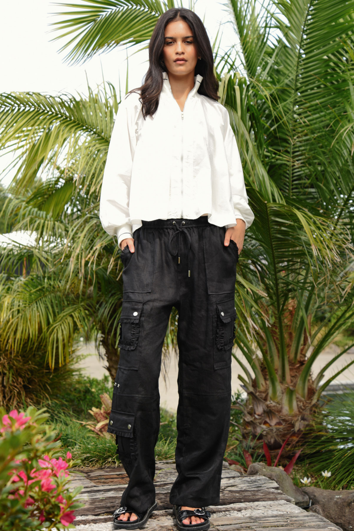 Coop Linen on the Edge Pants Black Pre-Order