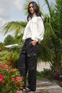 Coop Linen on the Edge Pants Black Pre-Order