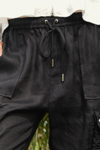 Coop Linen on the Edge Pants Black Pre-Order