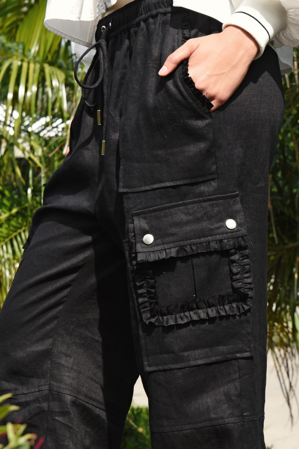 Coop Linen on the Edge Pants Black Pre-Order