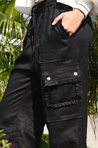 Coop Linen on the Edge Pants Black Pre-Order