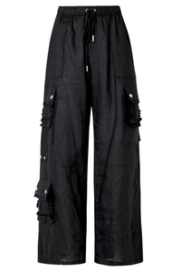 Coop Linen on the Edge Pants Black Pre-Order