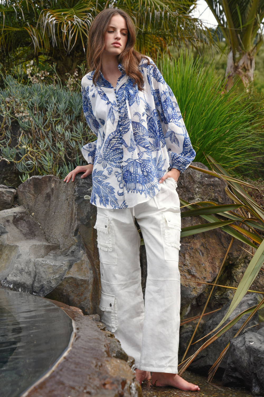 Coop Linen on the Edge Pants White Pre-Order