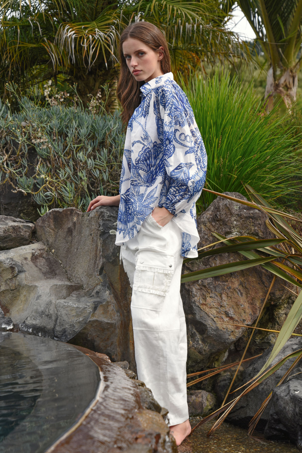 Coop Linen on the Edge Pants White Pre-Order