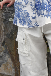 Coop Linen on the Edge Pants White Pre-Order