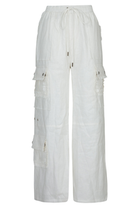 Coop Linen on the Edge Pants White Pre-Order