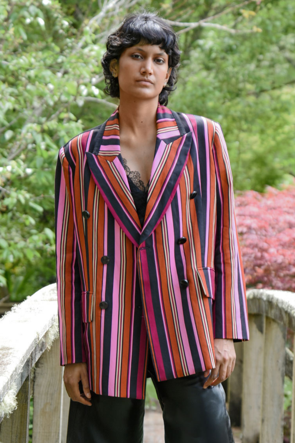 Cooper Its A Bold Shoulder Jacket Pink Multi Stripe Pre-Order