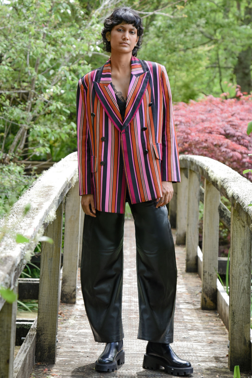 Cooper Its A Bold Shoulder Jacket Pink Multi Stripe Pre-Order