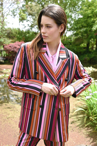 Cooper Its A Bold Shoulder Jacket Pink Multi Stripe Pre-Order
