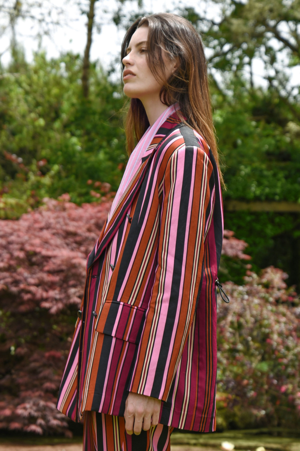 Cooper Its A Bold Shoulder Jacket Pink Multi Stripe Pre-Order