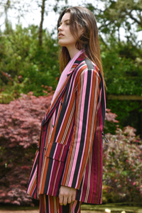 Cooper Its A Bold Shoulder Jacket Pink Multi Stripe Pre-Order