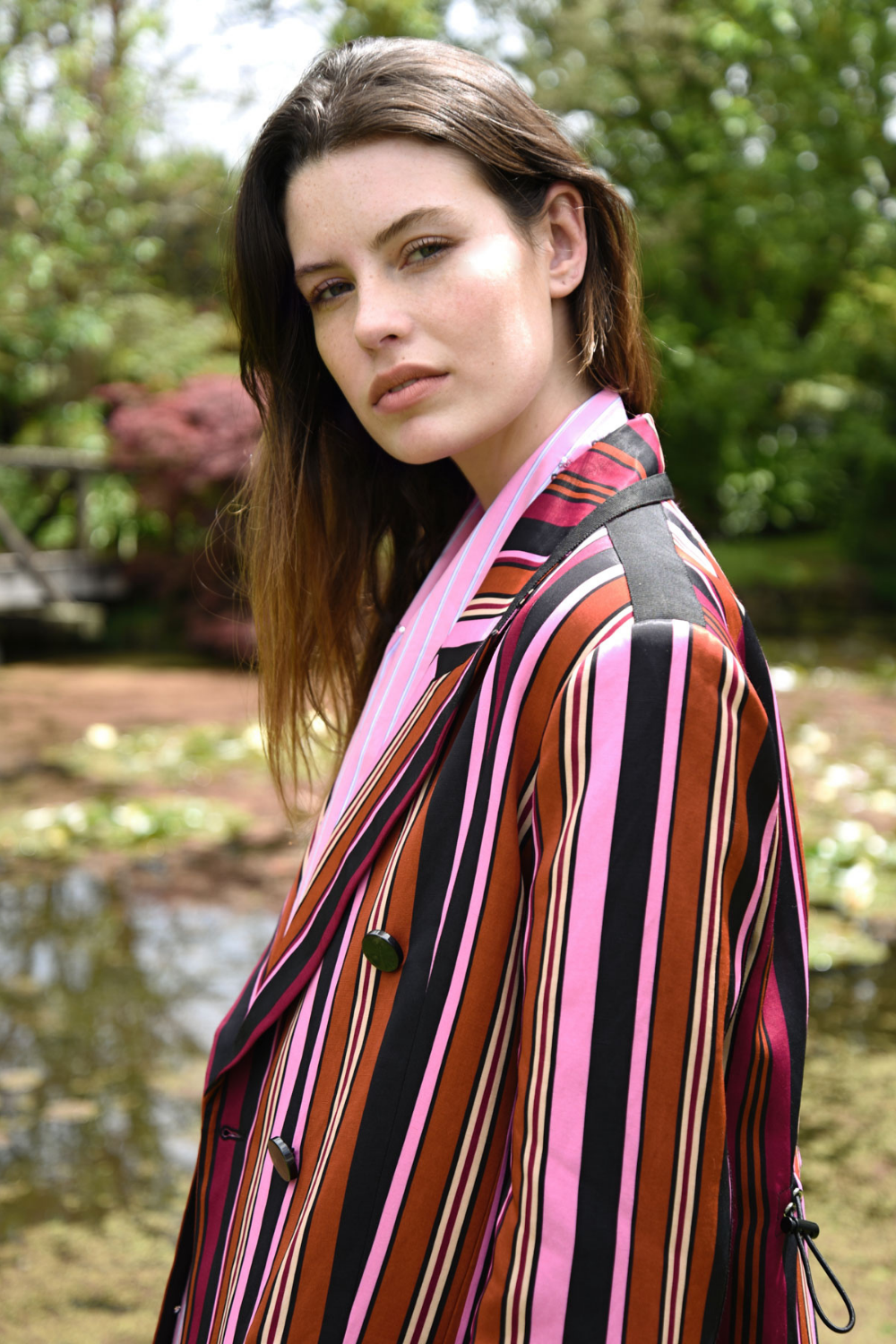 Cooper Its A Bold Shoulder Jacket Pink Multi Stripe Pre-Order