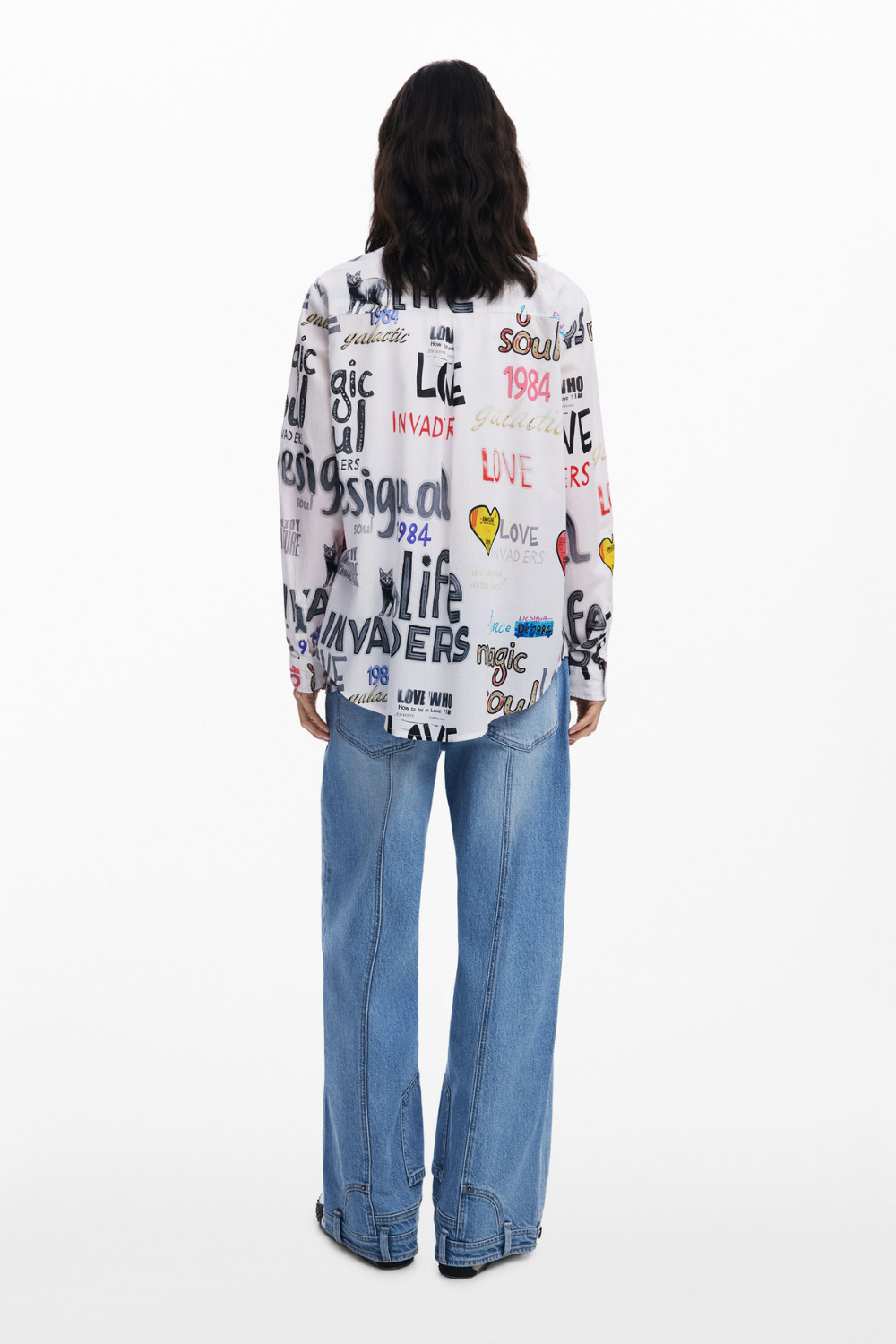 Desigual Cotton Shirt with Letters Pre-Order