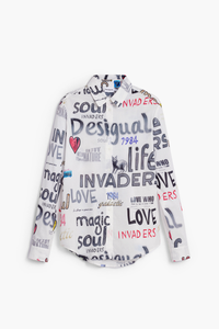 Desigual Cotton Shirt with Letters Pre-Order