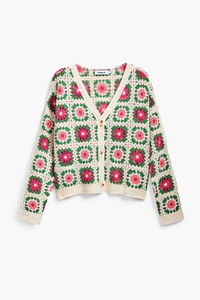 Desigual Crochet Knit Cardigan Ivory