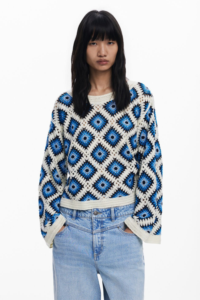 Desigual Crochet Sweater Multi