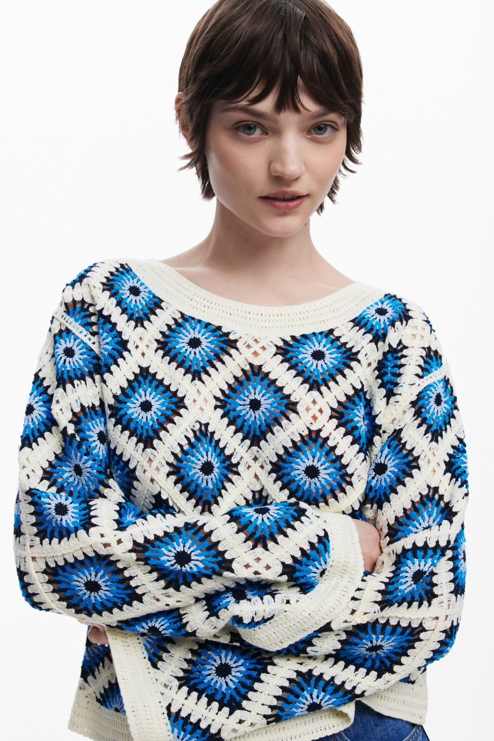 Desigual Crochet Sweater Multi