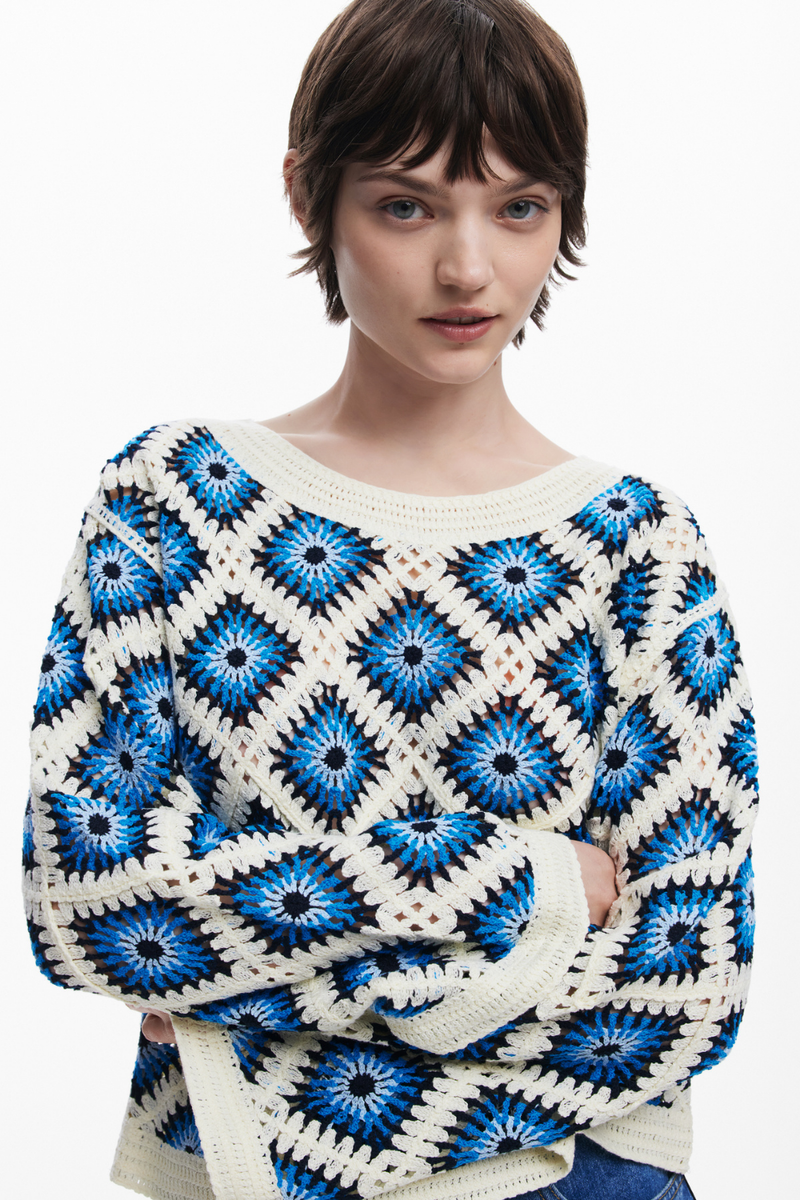 Desigual Crochet Sweater Multi