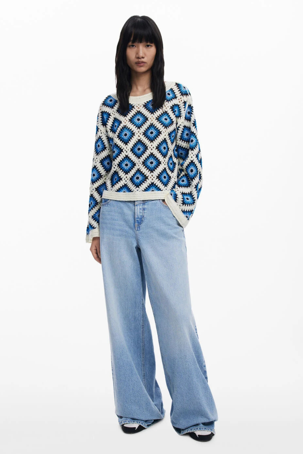 Desigual Crochet Sweater Multi