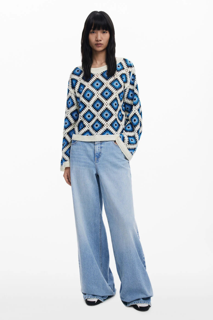 Desigual Crochet Sweater Multi