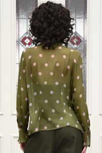 Curate Conscious Chic Blouse Pink Green Pre-Order